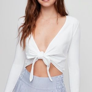 Aritzia Sunday Best Wrap Crop Top (NWT)